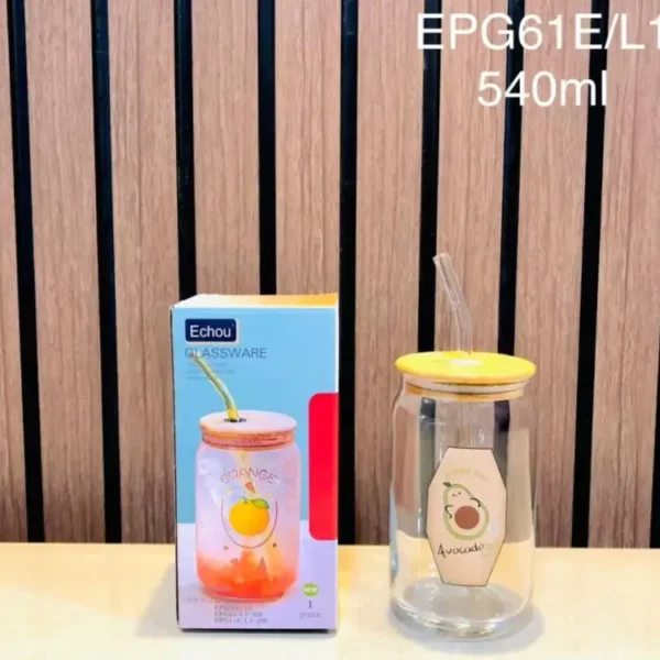 Juice Glass with straw
