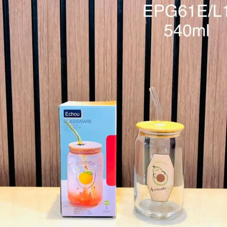 Juice Glass with straw 1 PC