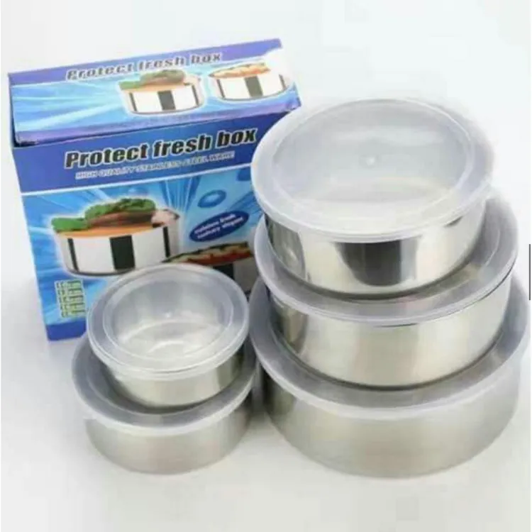 Bowl 5 piece round Steel Mixing Food Bowl