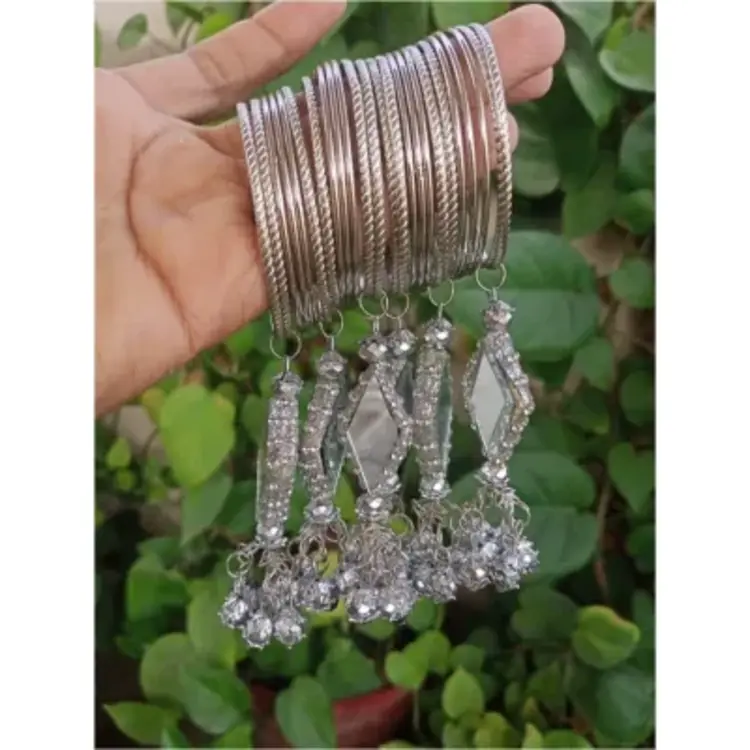 Beautifull Lady’s Fashion Silver Steel Bangles 24 Pcs