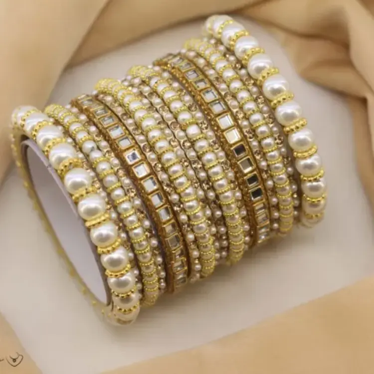 Stylish Pearl Kundan Bangle For Women