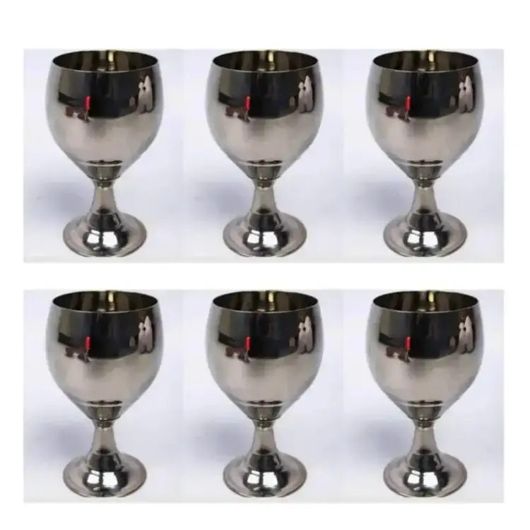 Pack of 6 Water Glass Stainless Steel
