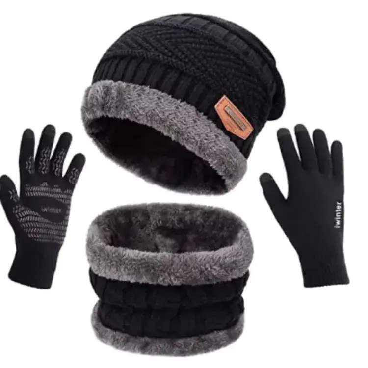 Winter Cap Neck Warmer Gloves Set For Men