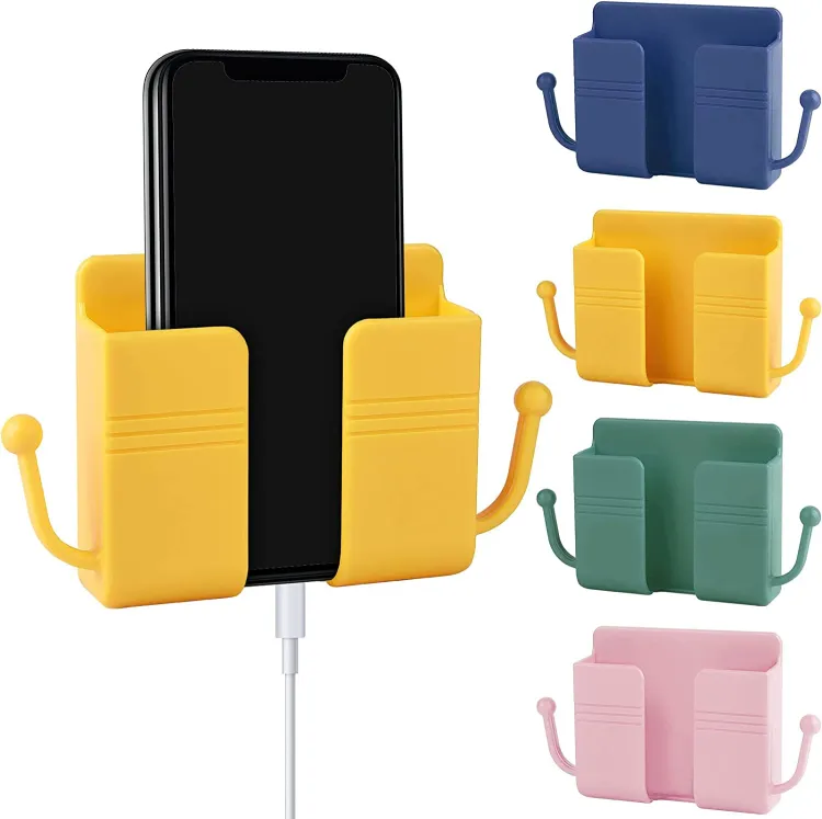 Phone Holder with Hook Wall Mount Sticky on Wall Stand
